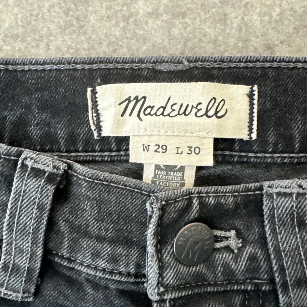 Madewell Jeans Relaxed Taper Mens 29x30 Charcoal Wash Button Fly